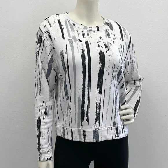 NWOT • Monki Crew Neck Terry Pullover in Paint Stroke Print. - Picture 1 of 14